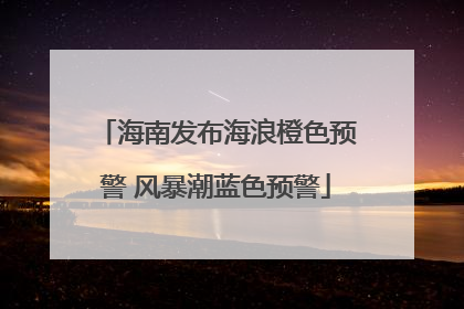 海南发布海浪橙色预警 风暴潮蓝色预警
