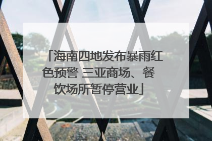 海南四地发布暴雨红色预警 三亚商场、餐饮场所暂停营业