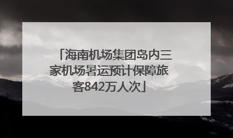 海南机场集团岛内三家机场暑运预计保障旅客842万人次