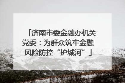 济南市委金融办机关党委：为群众筑牢金融风险防控“护城河”