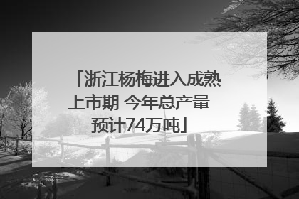 浙江杨梅进入成熟上市期 今年总产量预计74万吨