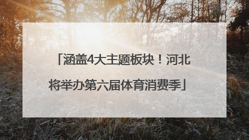 涵盖4大主题板块！河北将举办第六届体育消费季