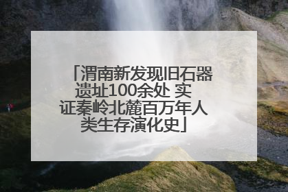渭南新发现旧石器遗址100余处 实证秦岭北麓百万年人类生存演化史