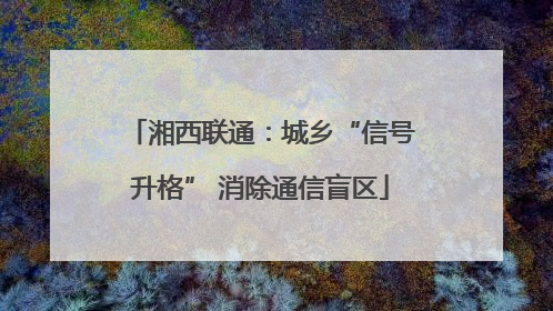 湘西联通：城乡“信号升格” 消除通信盲区