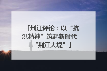 荆江评论：以“抗洪精神”筑起新时代“荆江大堤”