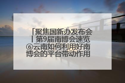 聚焦国新办发布会丨第9届南博会速览⑥云南如何利用好南博会的平台带动作用，深化与南亚国家的交流与合作？