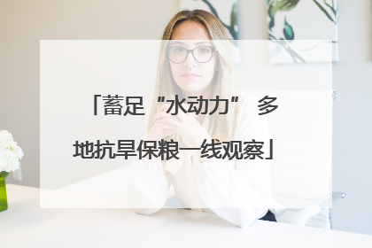 蓄足“水动力” 多地抗旱保粮一线观察