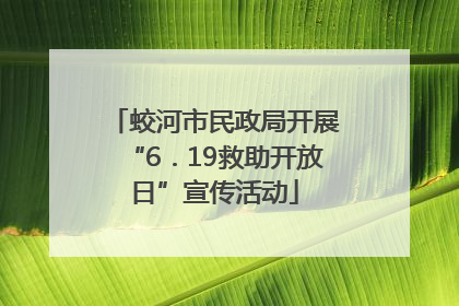 蛟河市民政局开展“6．19救助开放日”宣传活动