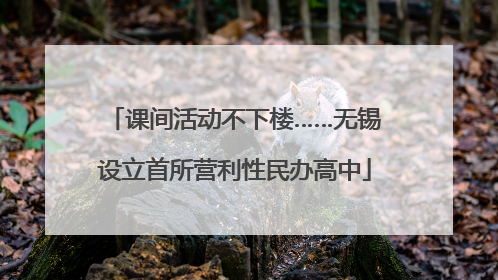 课间活动不下楼……无锡设立首所营利性民办高中