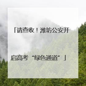 请查收！潍坊公安开启高考“绿色通道”