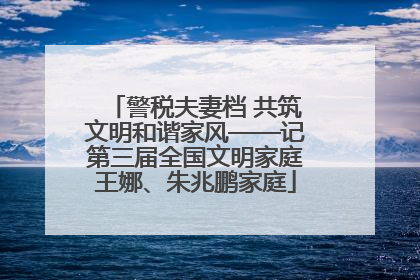 警税夫妻档 共筑文明和谐家风——记第三届全国文明家庭王娜、朱兆鹏家庭