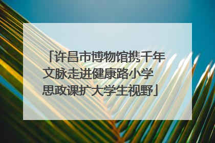 许昌市博物馆携千年文脉走进健康路小学 思政课扩大学生视野