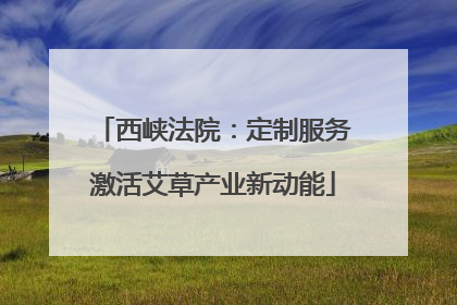 西峡法院：定制服务激活艾草产业新动能