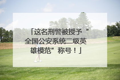 这名刑警被授予“全国公安系统二级英雄模范”称号！