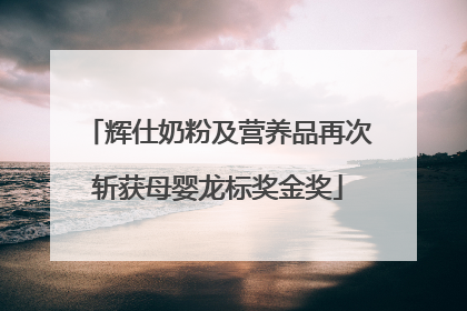 辉仕奶粉及营养品再次斩获母婴龙标奖金奖