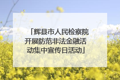 辉县市人民检察院开展防范非法金融活动集中宣传日活动
