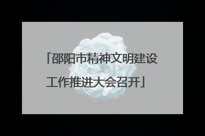 邵阳市精神文明建设工作推进大会召开