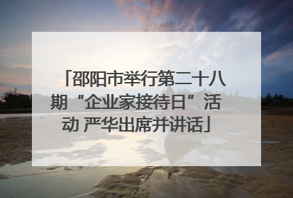 邵阳市举行第二十八期“企业家接待日”活动 严华出席并讲话