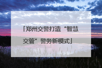 郑州交警打造“智慧交管”警务新模式