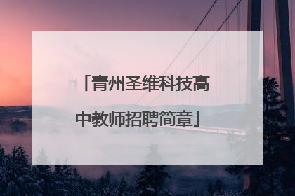 青州圣维科技高中教师招聘简章