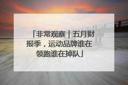 非常观察｜五月财报季，运动品牌谁在领跑谁在掉队