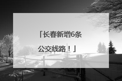 长春新增6条公交线路！