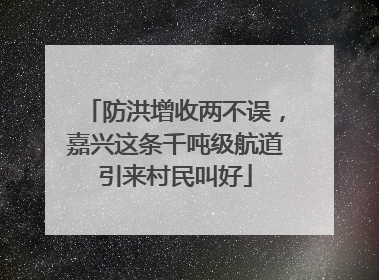 防洪增收两不误，嘉兴这条千吨级航道引来村民叫好