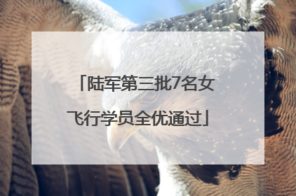 陆军第三批7名女飞行学员全优通过