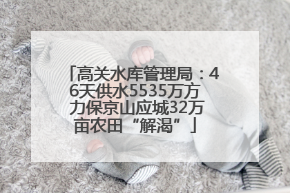 高关水库管理局：46天供水5535万方 力保京山应城32万亩农田“解渴”