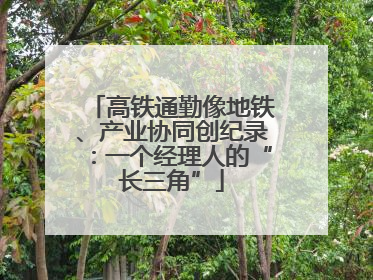 高铁通勤像地铁、产业协同创纪录：一个经理人的“长三角”