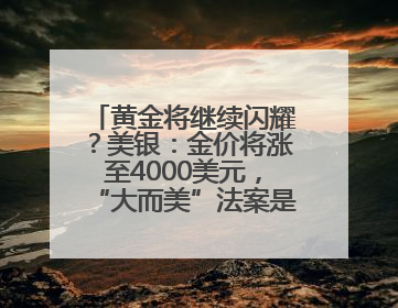 黄金将继续闪耀？美银：金价将涨至4000美元，“大而美”法案是关键！