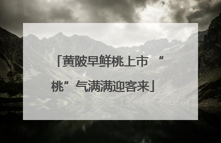 黄陂早鲜桃上市 “桃”气满满迎客来
