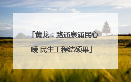 黄龙：路通泉涌民心暖 民生工程结硕果