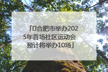﻿合肥市举办2025年首场社区运动会 预计将举办10场