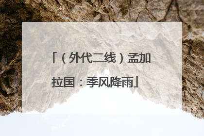 （外代二线）孟加拉国：季风降雨