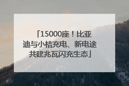 15000座！比亚迪与小桔充电、新电途共建兆瓦闪充生态