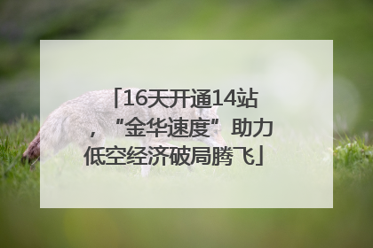 16天开通14站，“金华速度”助力低空经济破局腾飞