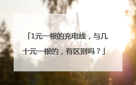 1元一根的充电线，与几十元一根的，有区别吗？
