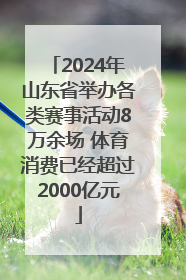 2024年山东省举办各类赛事活动8万余场 体育消费已经超过2000亿元