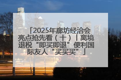 2025年廊坊经洽会亮点抢先看（十）丨离境退税“即买即退”便利国际友人“买买买”