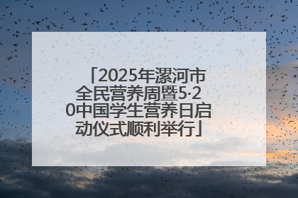 2025年漯河市全民营养周暨5·20中国学生营养日启动仪式顺利举行