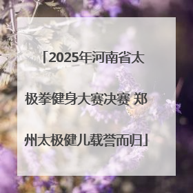 2025年河南省太极拳健身大赛决赛 郑州太极健儿载誉而归