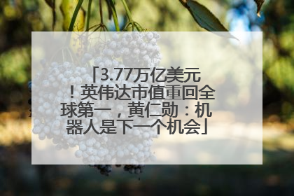 3.77万亿美元！英伟达市值重回全球第一，黄仁勋：机器人是下一个机会