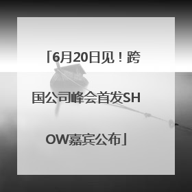 6月20日见！跨国公司峰会首发SHOW嘉宾公布