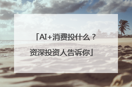 AI+消费投什么？资深投资人告诉你